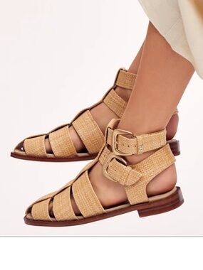 Sam Edelman Dawn Fisherman Flat Sandal Tan 9.5
